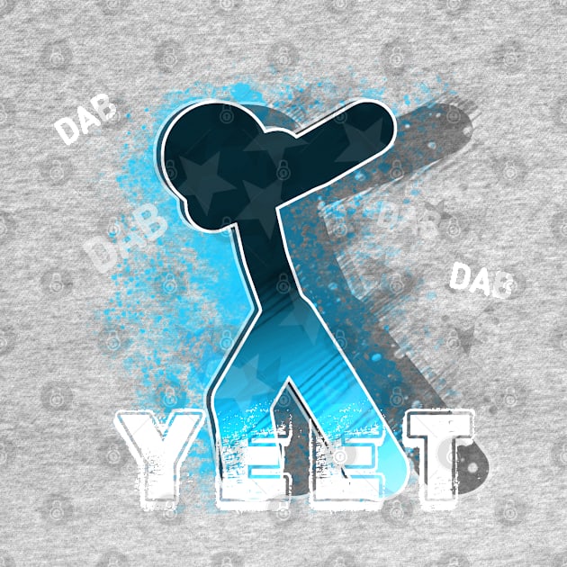 Yeet Dab - Dabbing Trendy Dance Emote Meme - Autumn Fall Kids Teens  - Stickman - Light Blue by MaystarUniverse